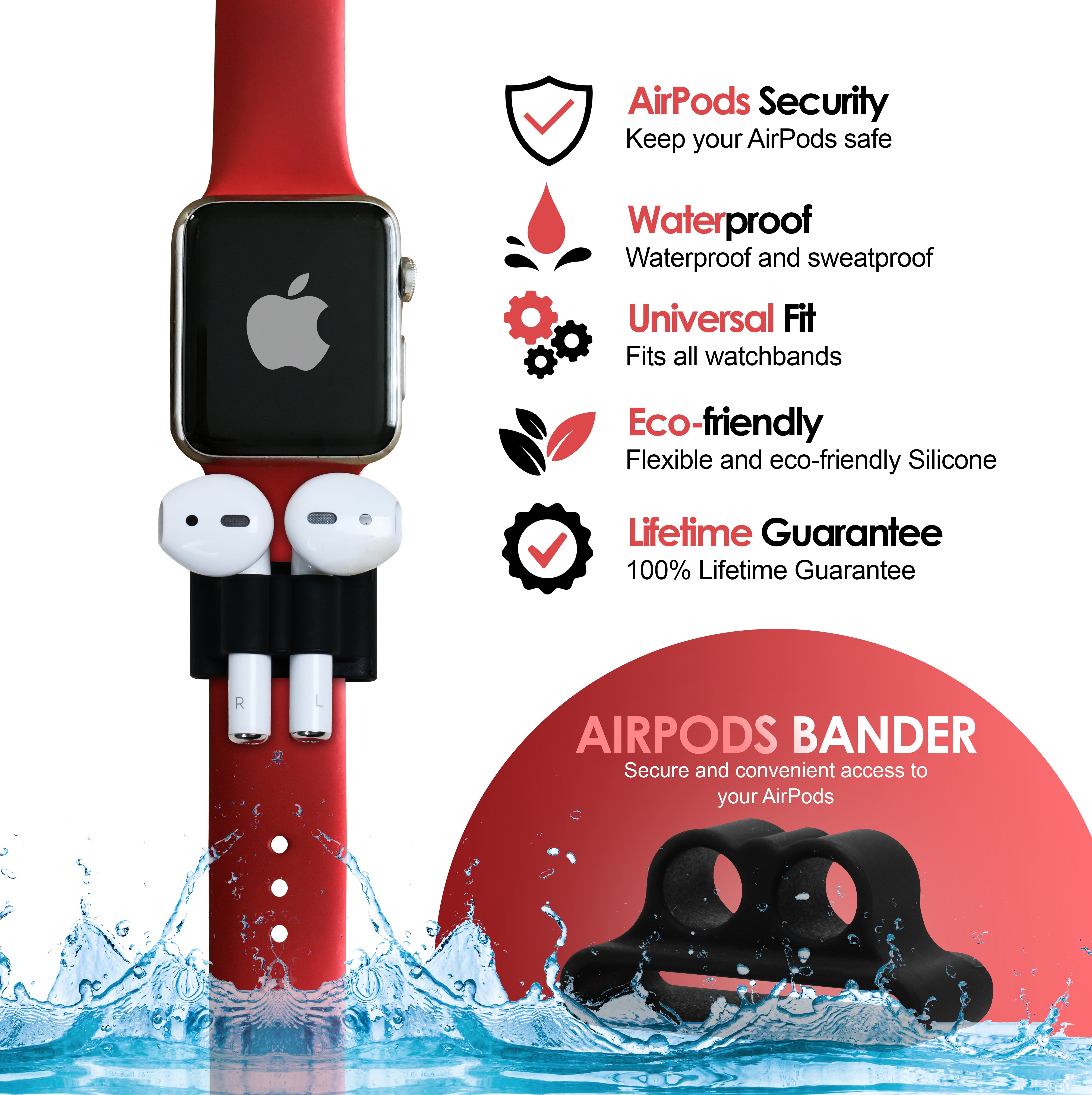 Ultimate Airpod Accessory Gift Pack - AirPod Skins, Case, Straps, Bander, Eartips and Hardshell Case